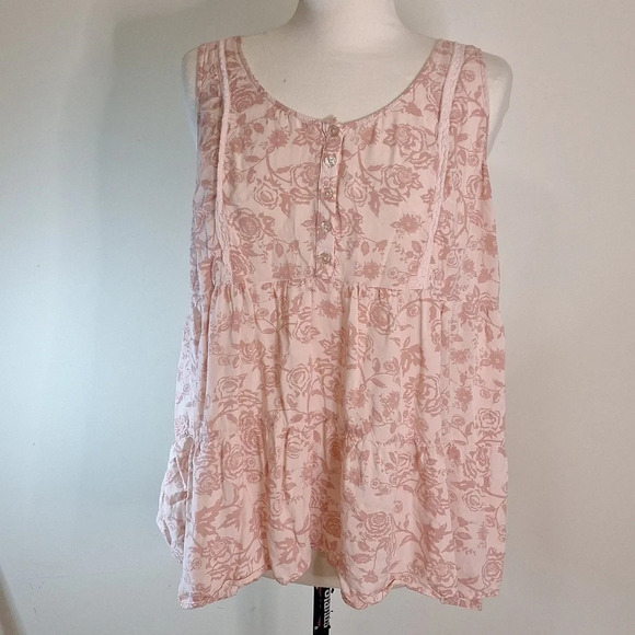 Torrid Foral Chalis tiered Babydoll top torrid SZ 1 - Picture 4 of 9